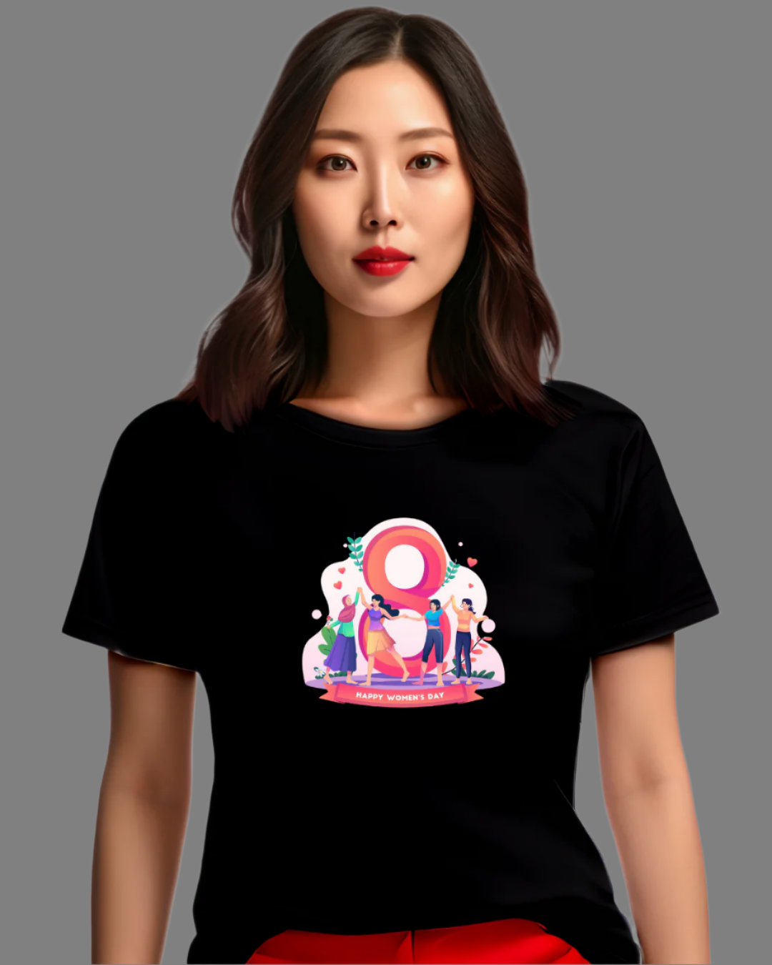 Women's Day Graphic T-Shirt, 8 March, Short Sleeve, Casual Fit
