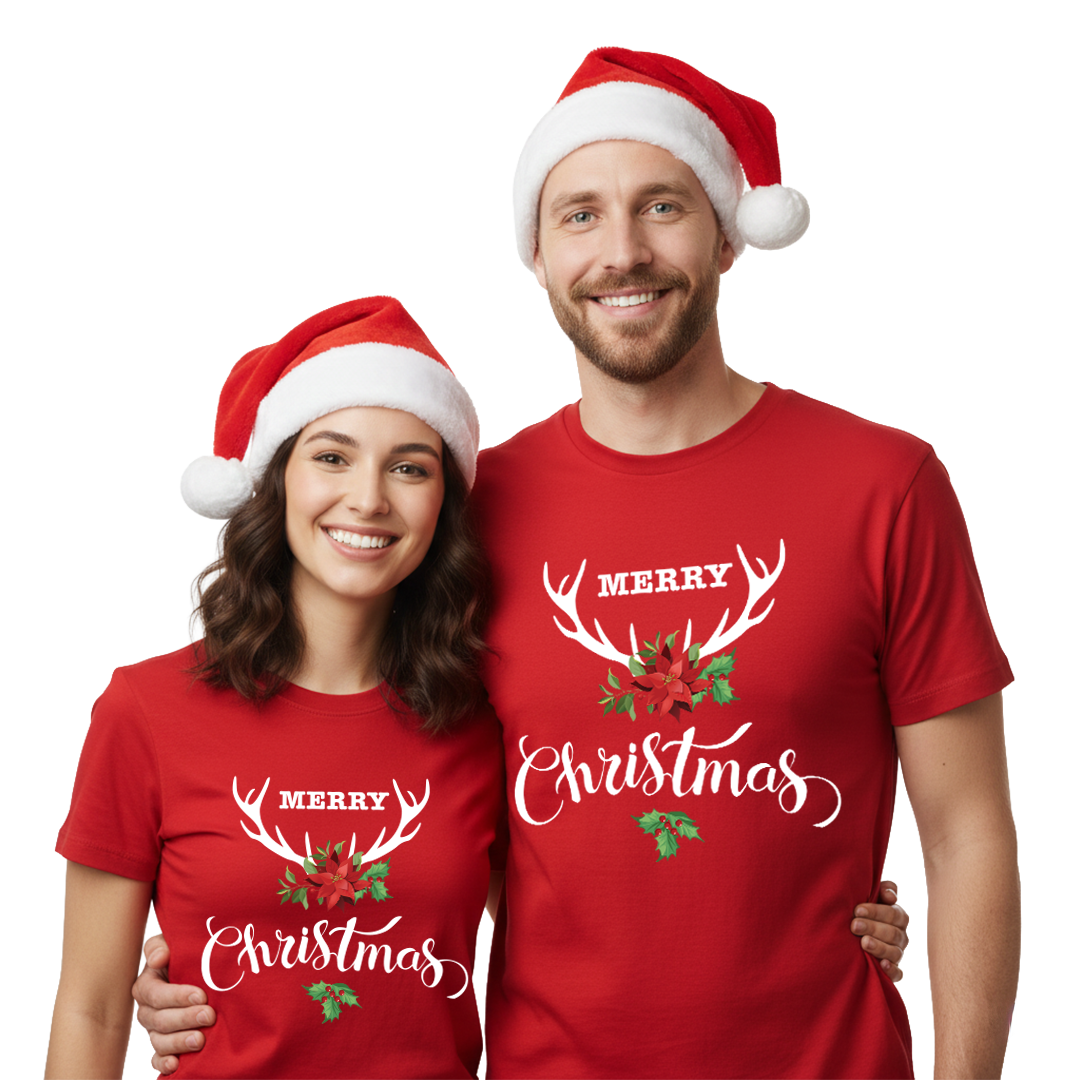 Merry Christmas Tees - Reindeer Christmas T-shirts Matching Family outfit