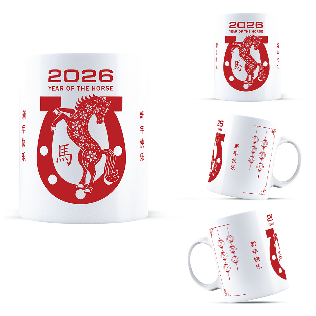 2026 Chinese New Year Mug - Year of the Horse Coffee Cup, Lunar New Year Gift