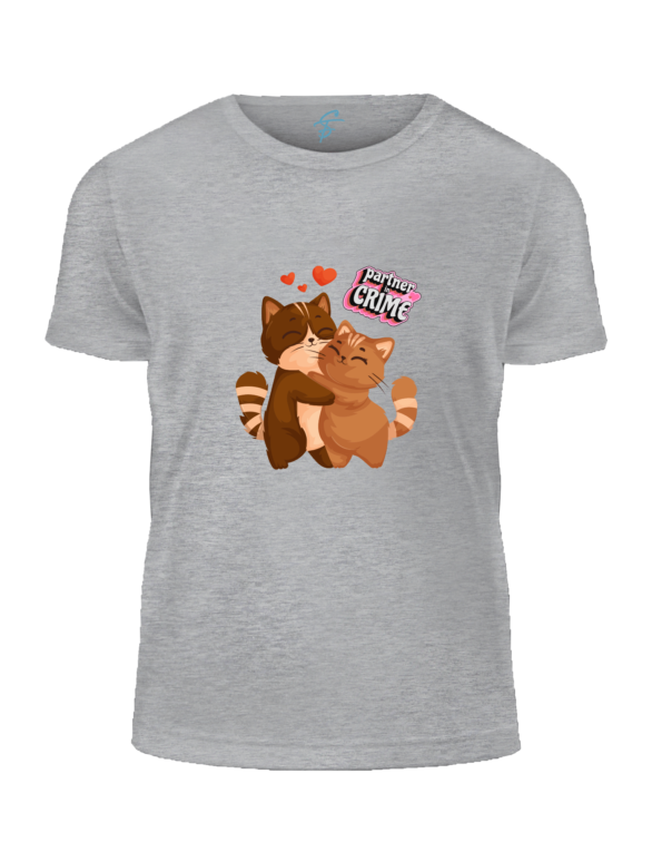Partner in Crime Matching Couple T-Shirts, Cute Cat Design,Set of 2 PCS – Couple Tshirt for Couples