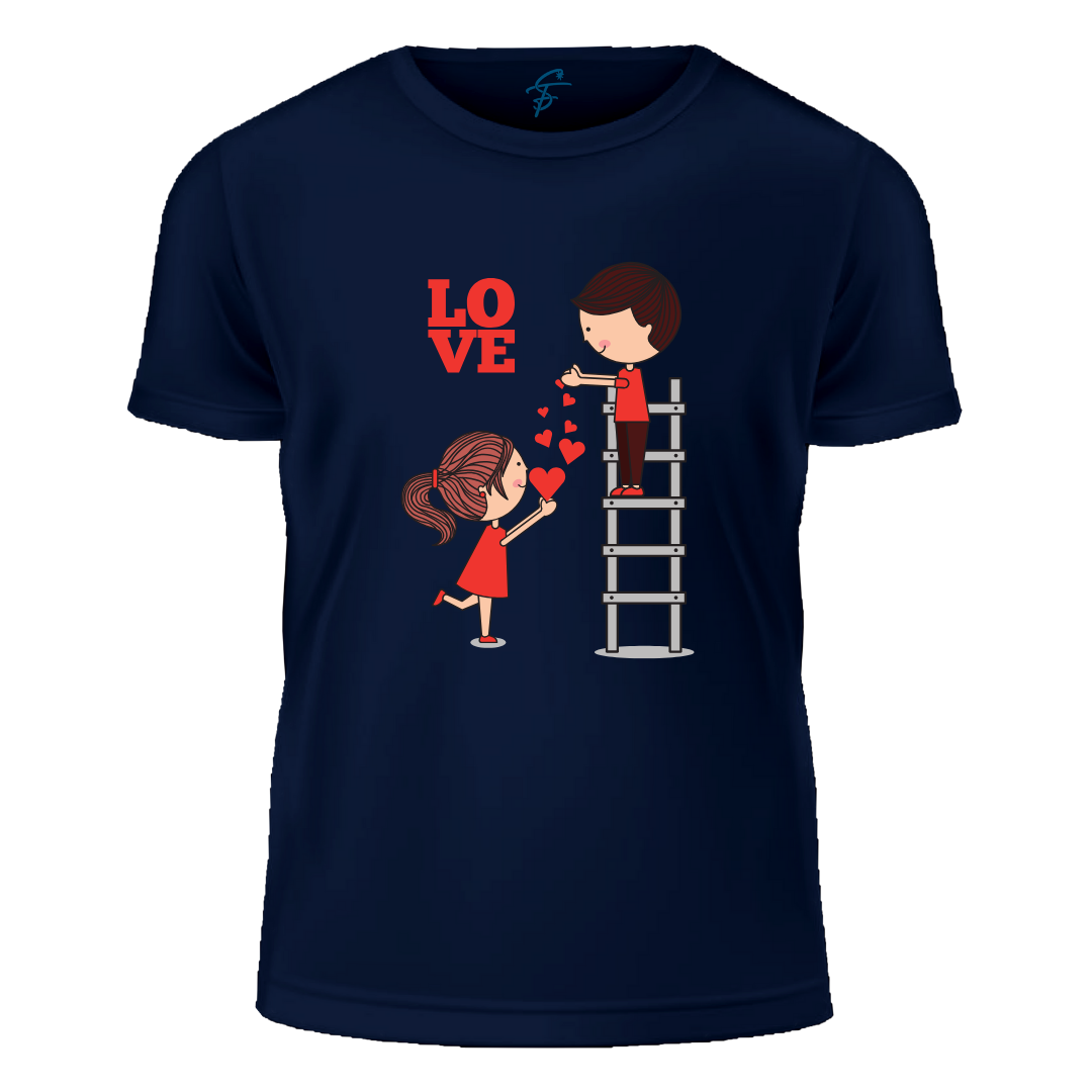 Love Ladder Design Print, Gift, Short Sleeve, Set of 2 PCS - Couple Tshirt for Couples