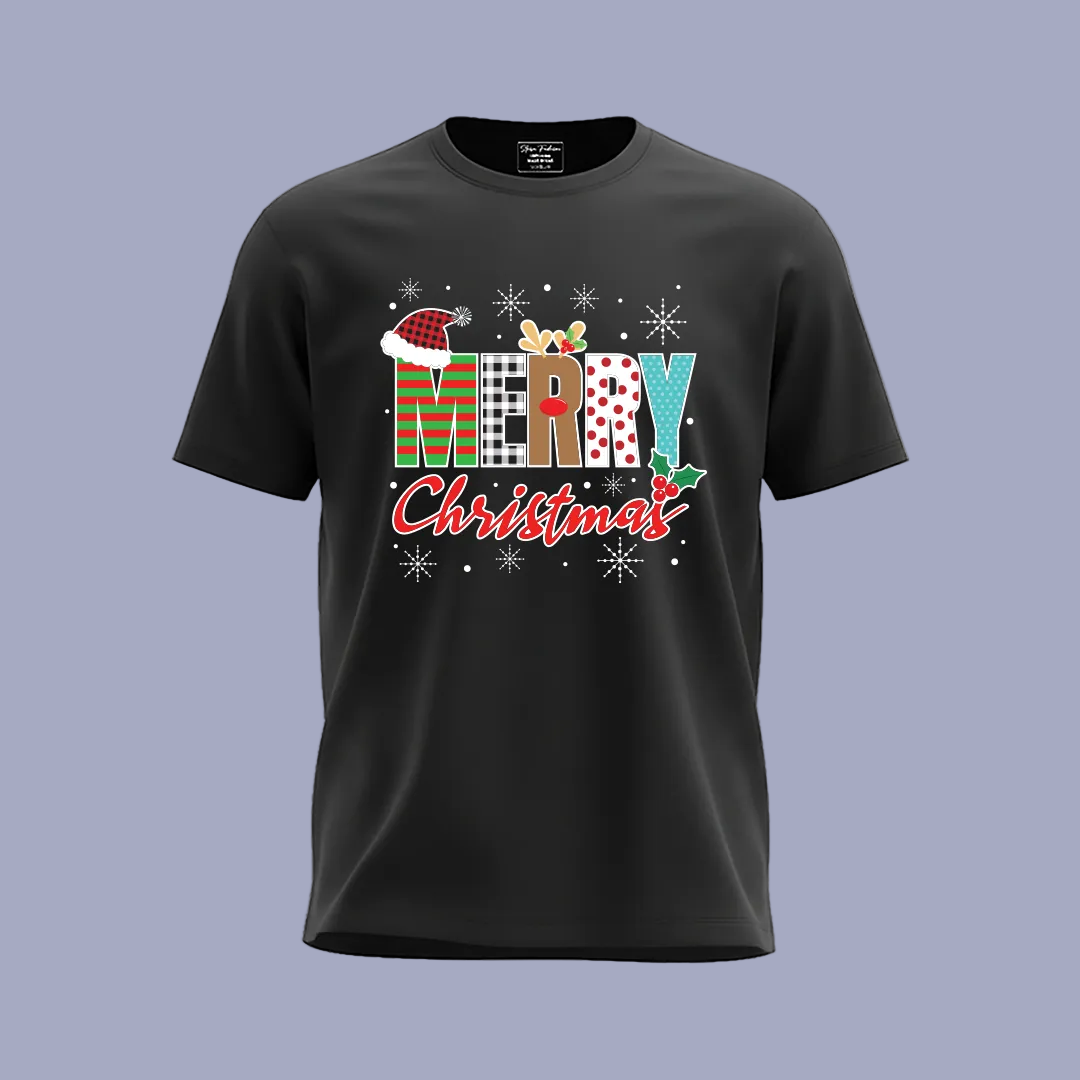 Family Christmas Outfit - Red Merry Christmas Graphic Shirt for Parents  Kids & Rompers