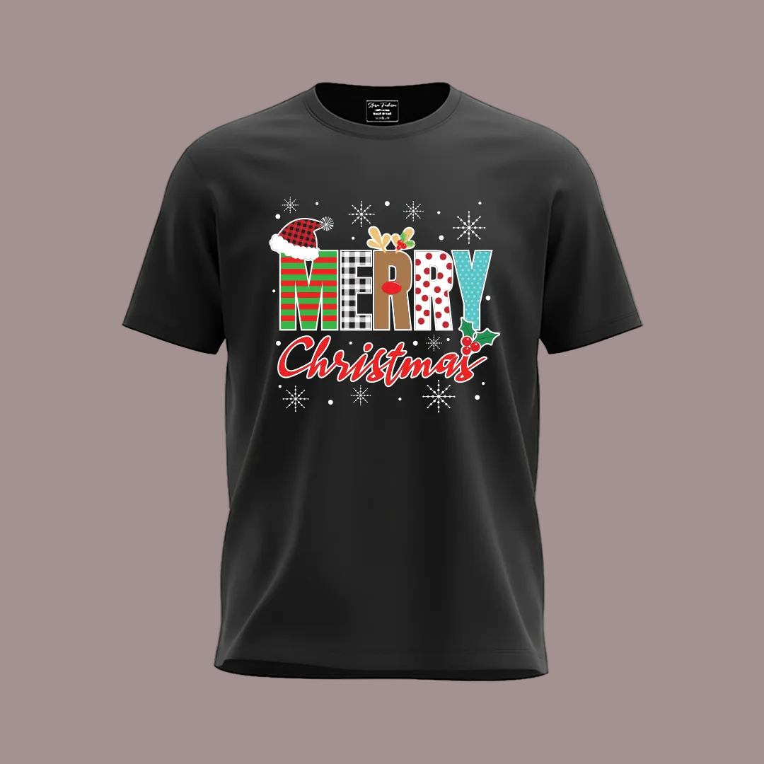 Family Christmas Outfit - Red Merry Christmas Graphic Shirt for Parents  Kids & Rompers