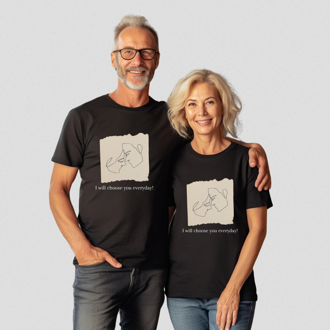 I Will Choose You Everyday, Set of 2 PCS - Couple Tshirt for Couples