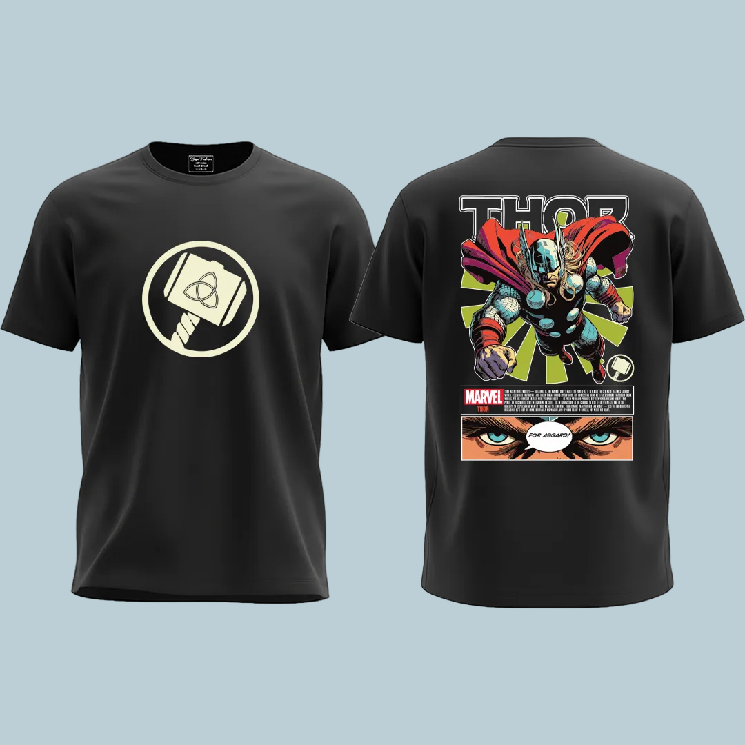 Marvel Thor God of Thunder Streetwear Tees | Premium Hammer Graphic T-Shirt