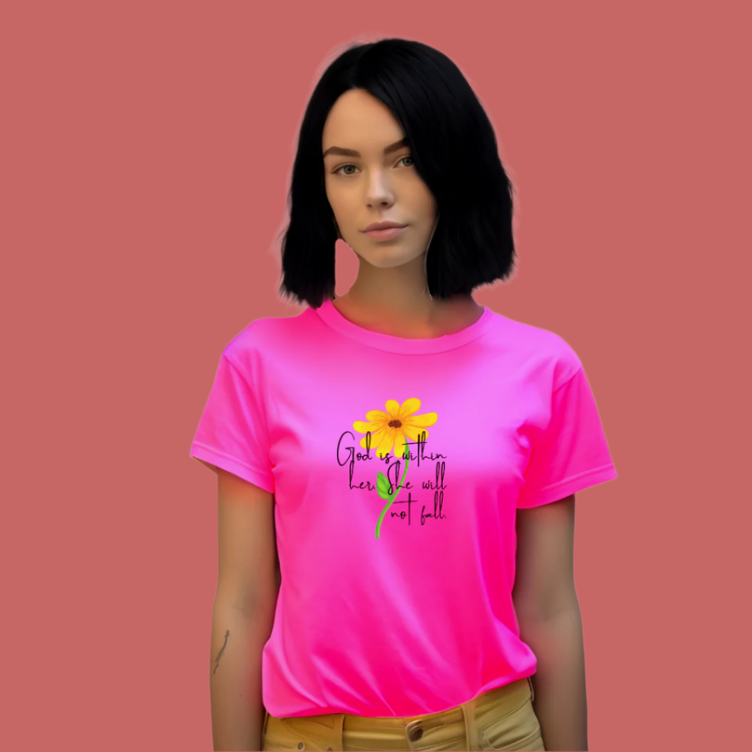 Inspirational Sunflower Graphic T-Shirt, Spring Short Sleeve for Women's