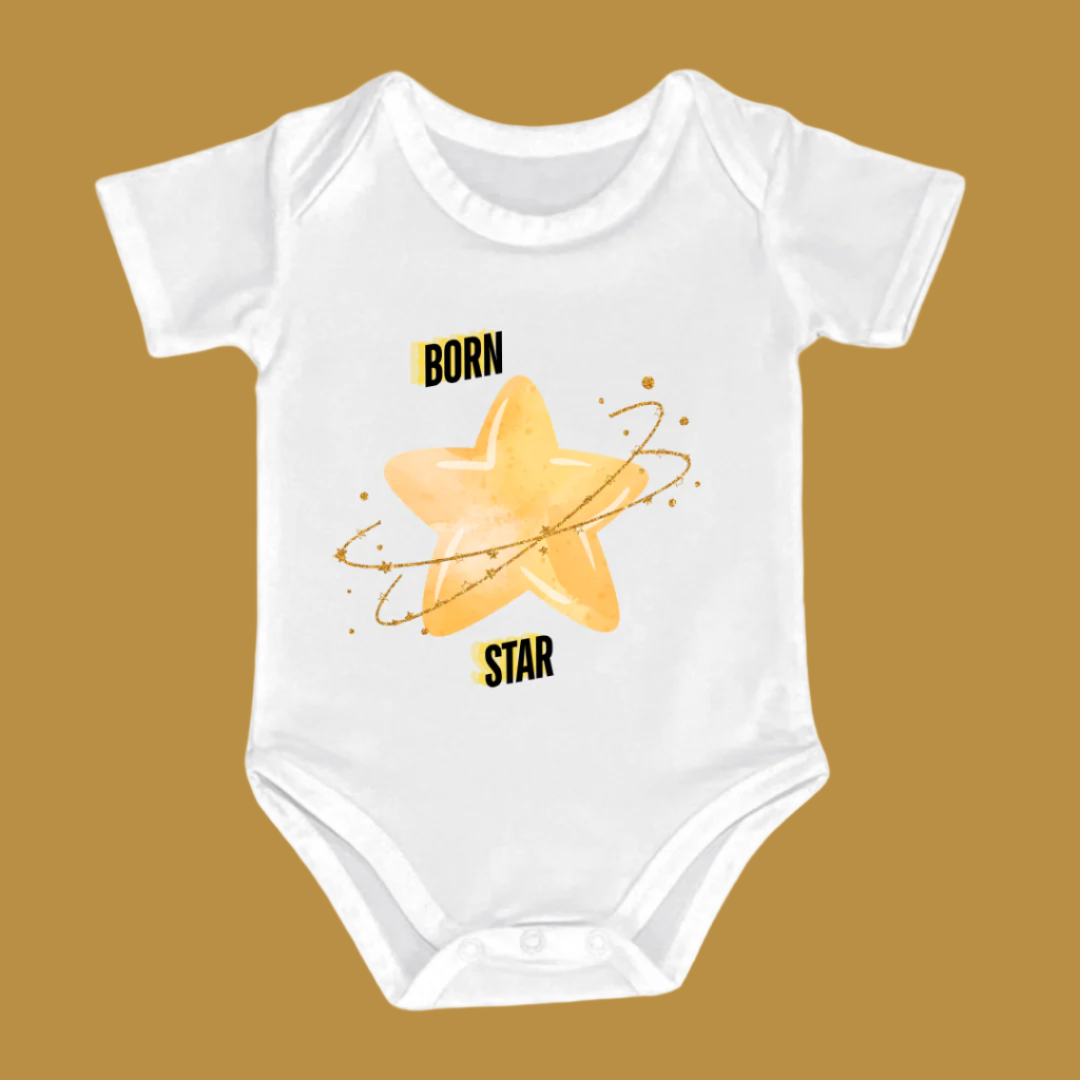 BORN STAR, 100% Cotton Bodysuit,TRAVEL Outfit