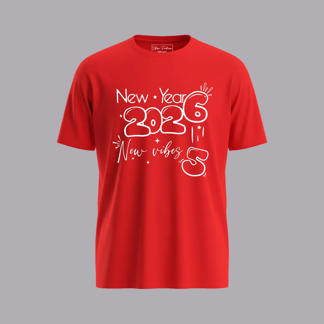 Matching New Year 2026 Family T-shirts | Custom "New Vibes" T-shirts for New Year's Eve