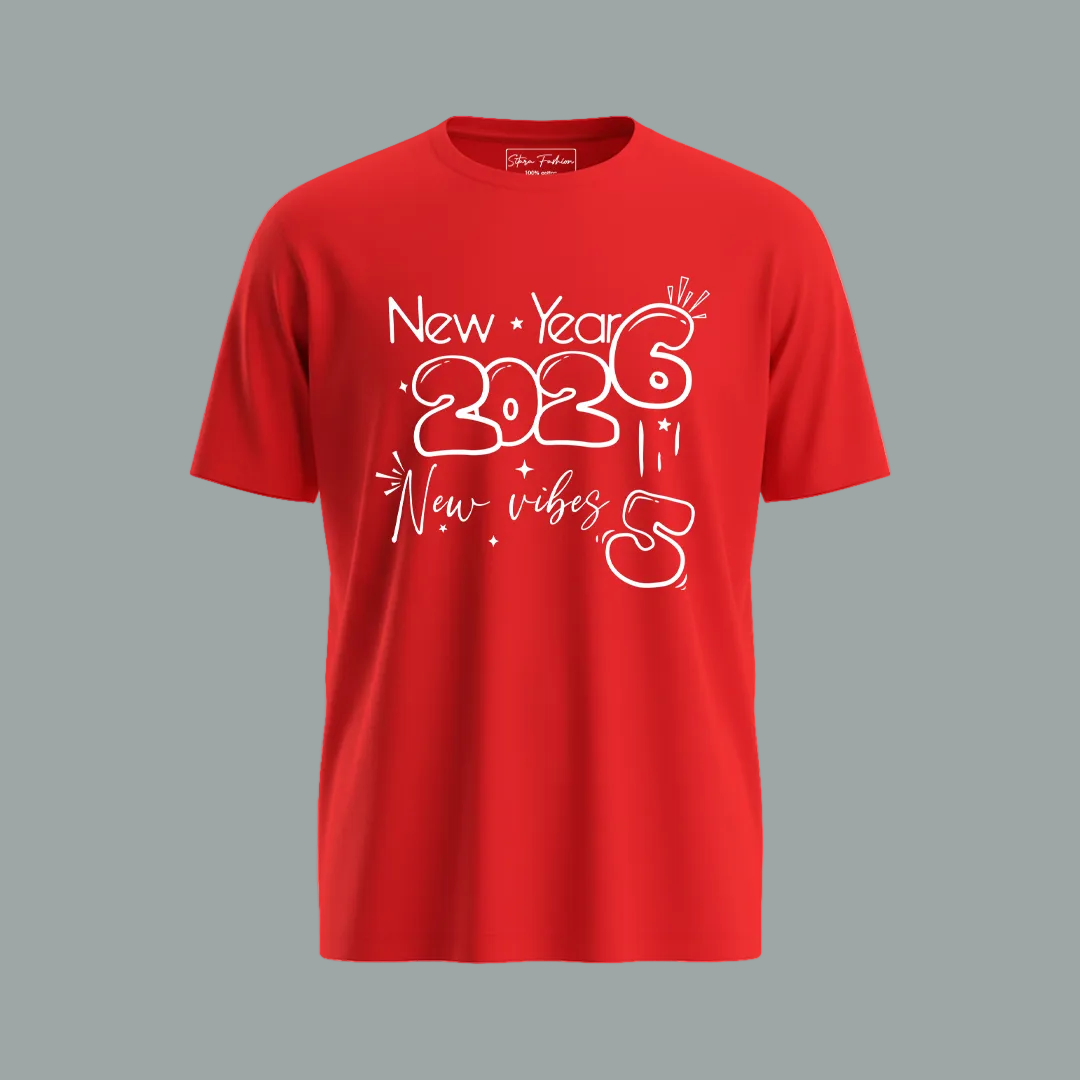 Matching New Year 2026 Family T-shirts | Custom "New Vibes" T-shirts for New Year's Eve