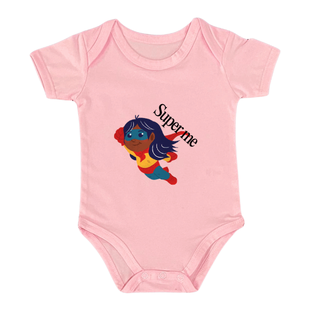 Super Me Kids Romper – Flying Superhero Girl Design – Infant Tees