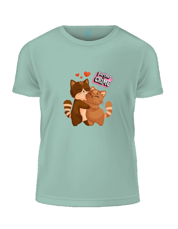 Partner in Crime Matching Couple T-Shirts, Cute Cat Design,Set of 2 PCS – Couple Tshirt for Couples