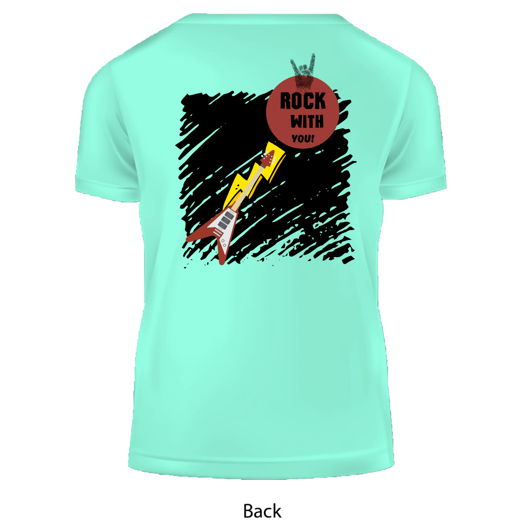 Rock With You Matching Couple T-Shirts, Guitar Design,Short Sleeve, Set of 2 PCS