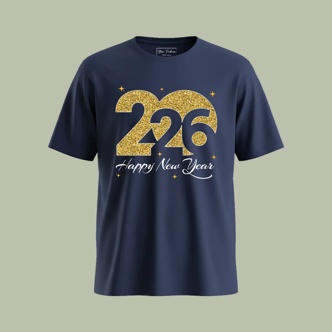 Matching Family New Year 2026 T-Shirts | Gold Glitter Year Graphic Tees | Custom New Year’s Eve Party T-shirts for Rompers, Kids and Adults