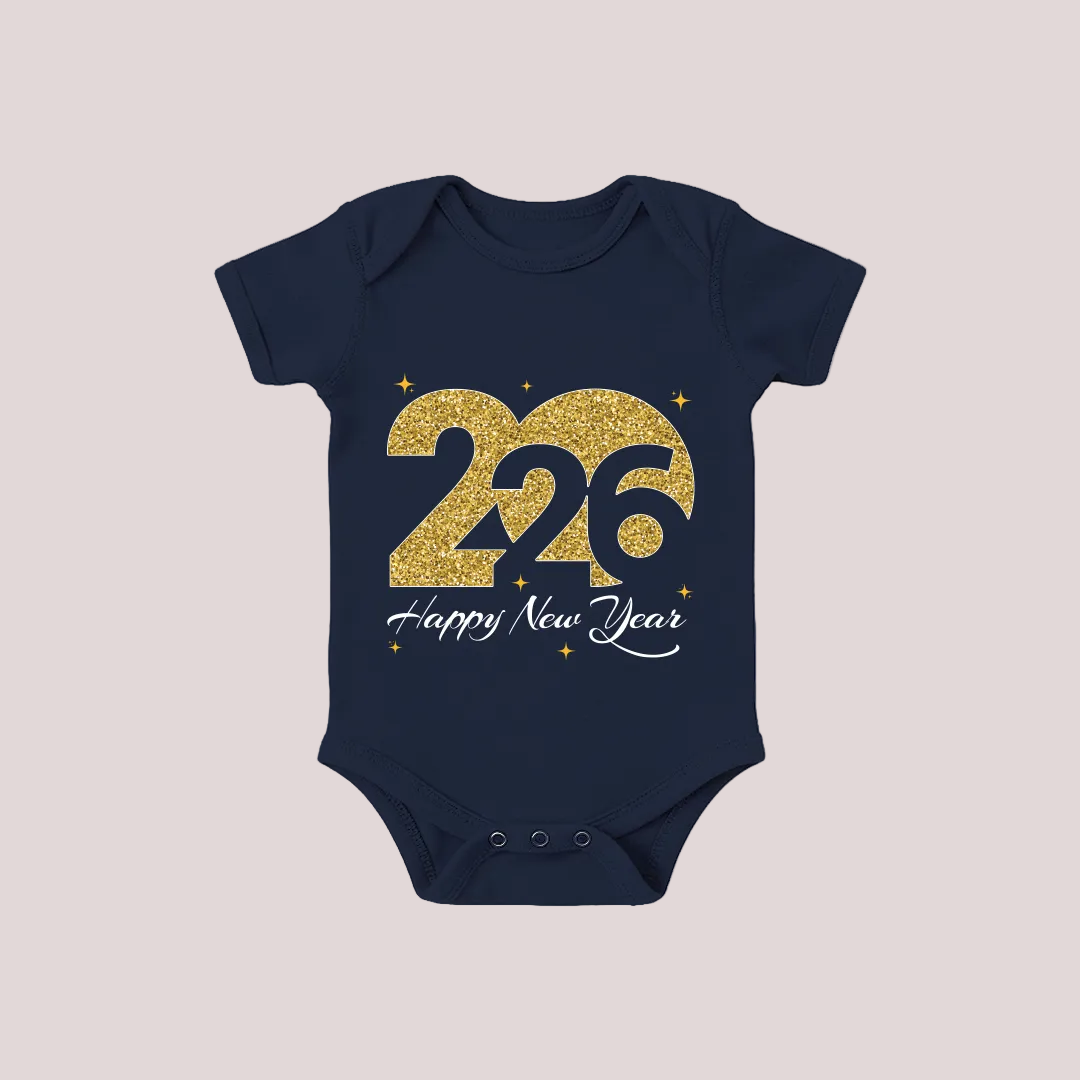 Matching Family New Year 2026 T-Shirts | Gold Glitter Year Graphic Tees | Custom New Year’s Eve Party T-shirts for Rompers, Kids and Adults