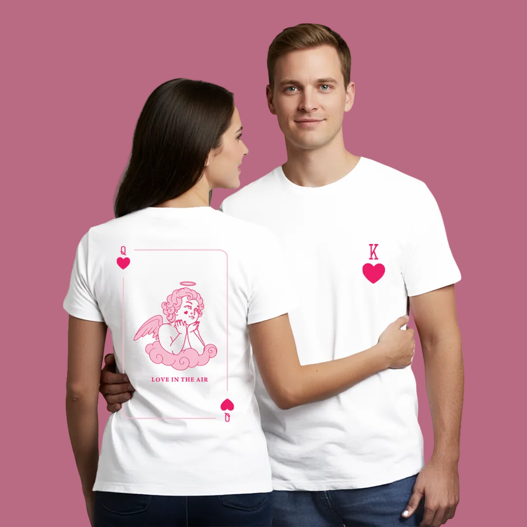 Aesthetic Pink Cupid Playing Card T-Shirts – Valentine Season Streetwear