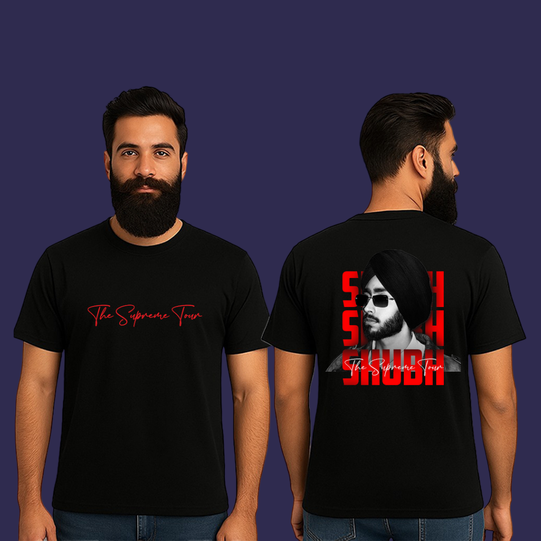 Shubh No Love T-Shirt | Punjabi Rapper Graphic Tee | Hip Hop Streetwear | Desi Rap Oversized Black Cotton Shirt