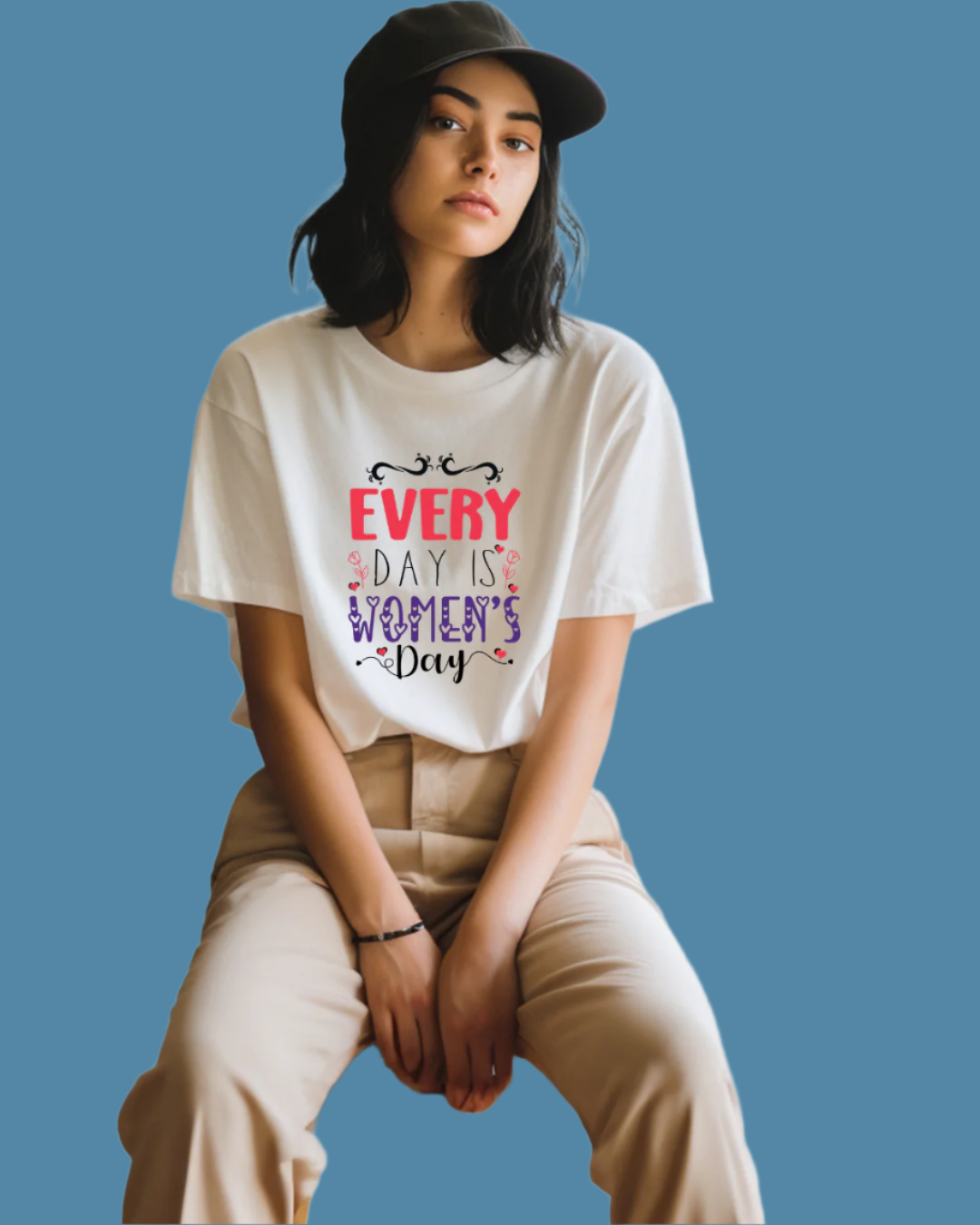 Women's Inspirational T-Shirt, Every Day is Women's Day Graphic Print