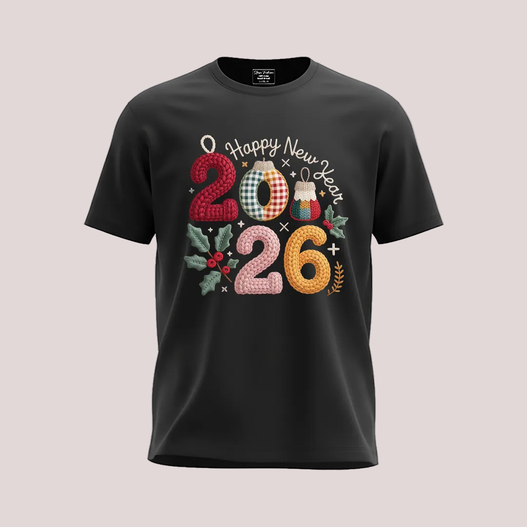 Boho Floral 2026 New Year Matching T-Shirts | Cute New Year’s Eve Family T-shirts | Custom 2026 Graphic Tees for Family Photoshoot