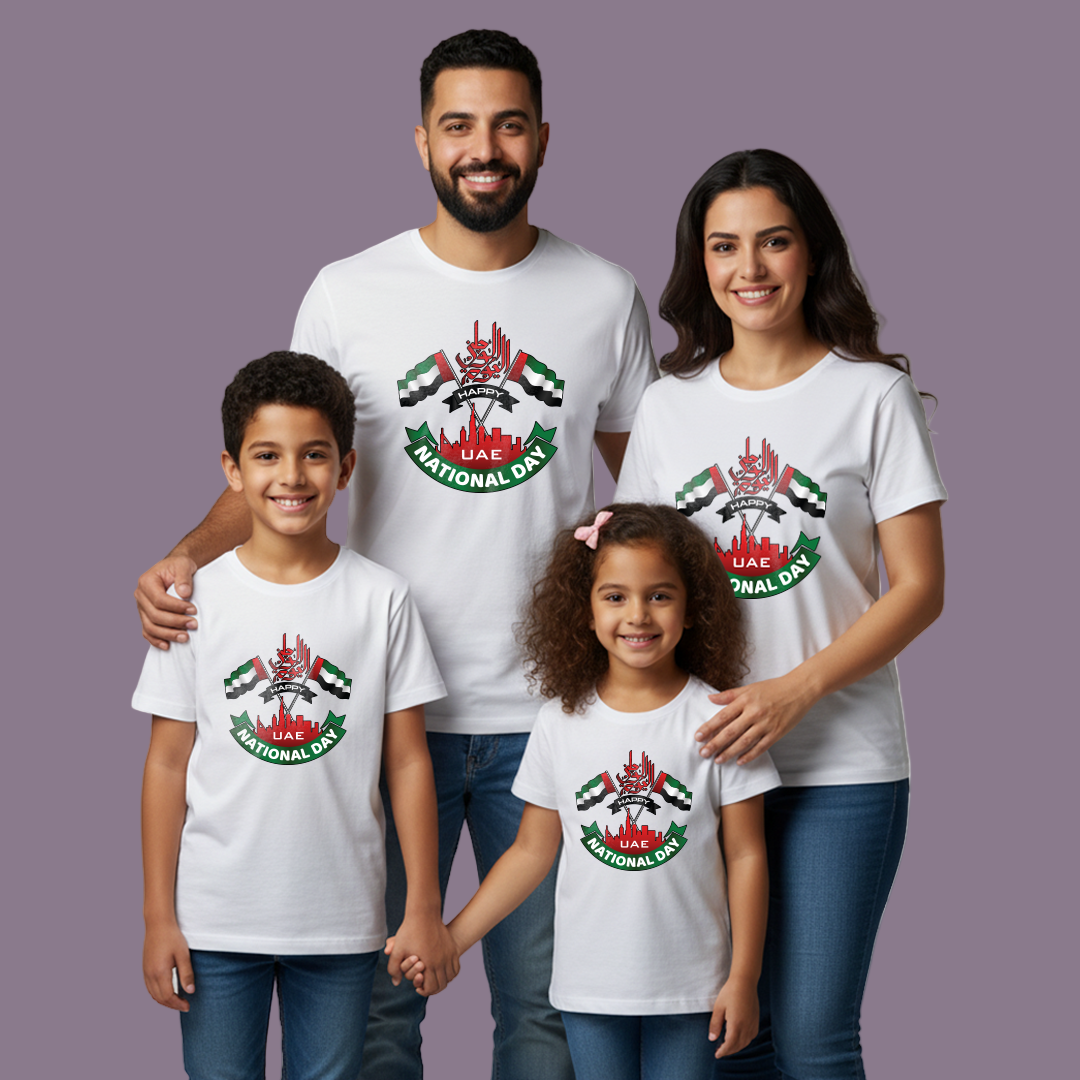 Family Matching T-Shirts – Happy UAE National Day Unisex Design