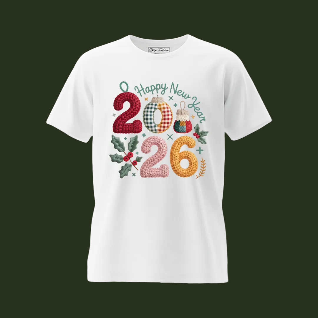 Boho Floral 2026 New Year Matching T-Shirts | Cute New Year’s Eve Family T-shirts | Custom 2026 Graphic Tees for Family Photoshoot
