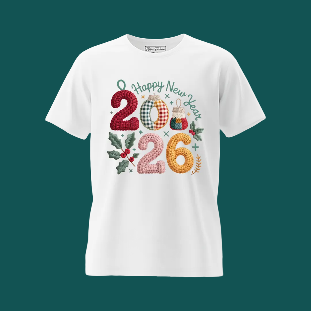 Boho Floral 2026 New Year Matching T-Shirts | Cute New Year’s Eve Family T-shirts | Custom 2026 Graphic Tees for Family Photoshoot