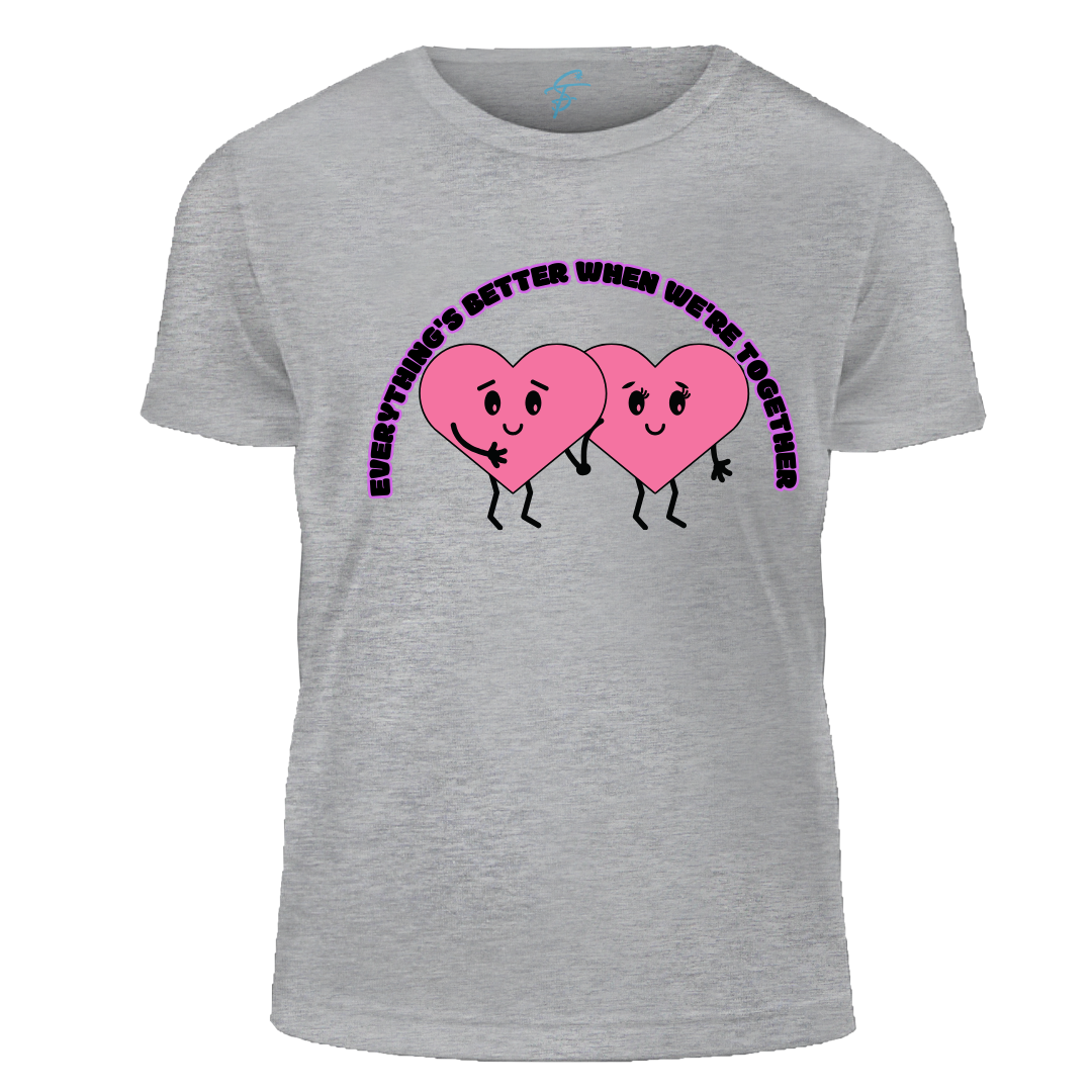 Cute Heart Design, Everything's Better Together, Set of 2 PCS - Couple Tshirt for Couples