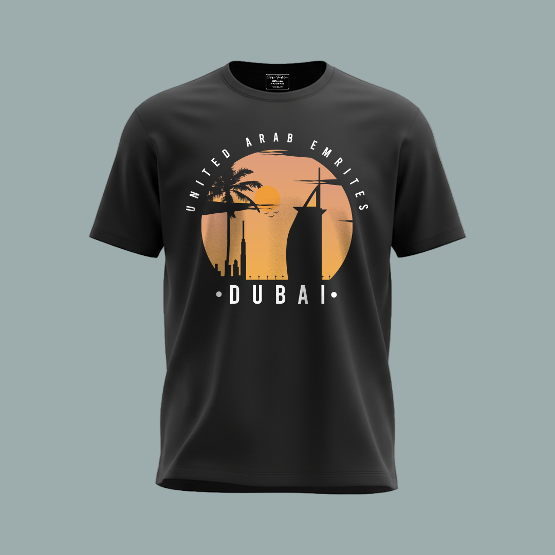 Dubai City Skyline Sunset T-shirt, United Arab Emirates Graphic Tees