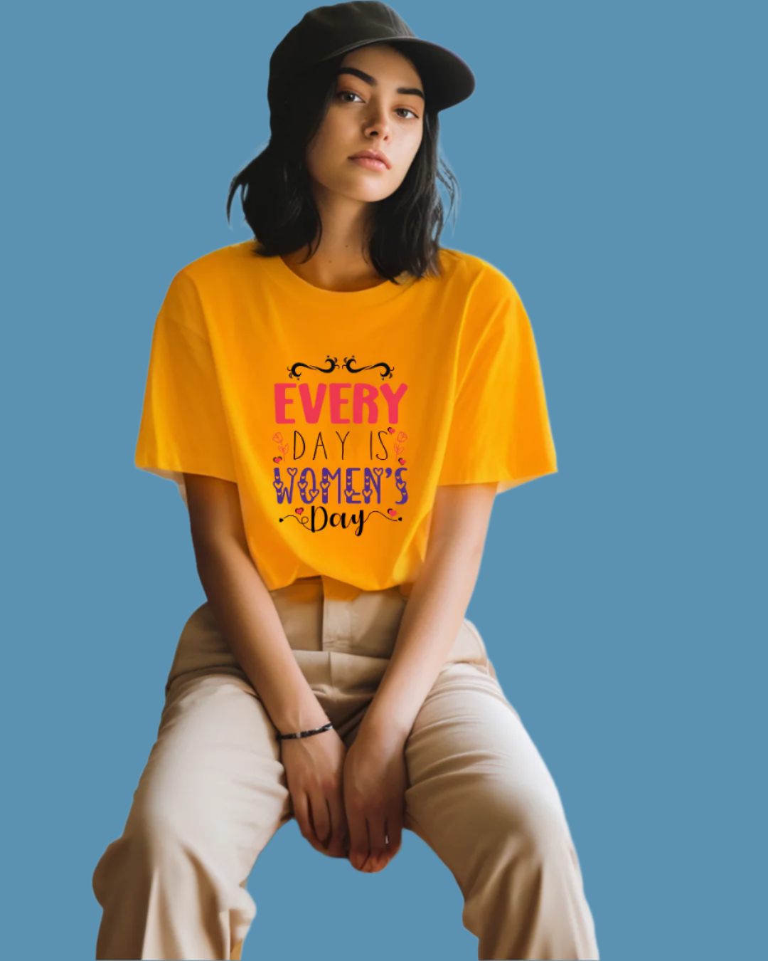 Women's Inspirational T-Shirt, Every Day is Women's Day Graphic Print