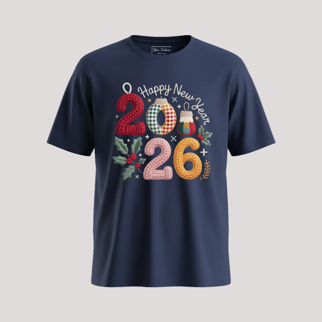 Boho Floral 2026 New Year Matching T-Shirts | Cute New Year’s Eve Family T-shirts | Custom 2026 Graphic Tees for Family Photoshoot