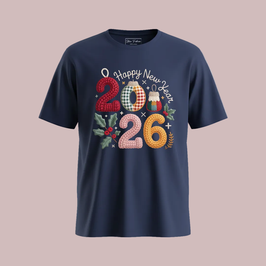 Boho Floral 2026 New Year Matching T-Shirts | Cute New Year’s Eve Family T-shirts | Custom 2026 Graphic Tees for Family Photoshoot