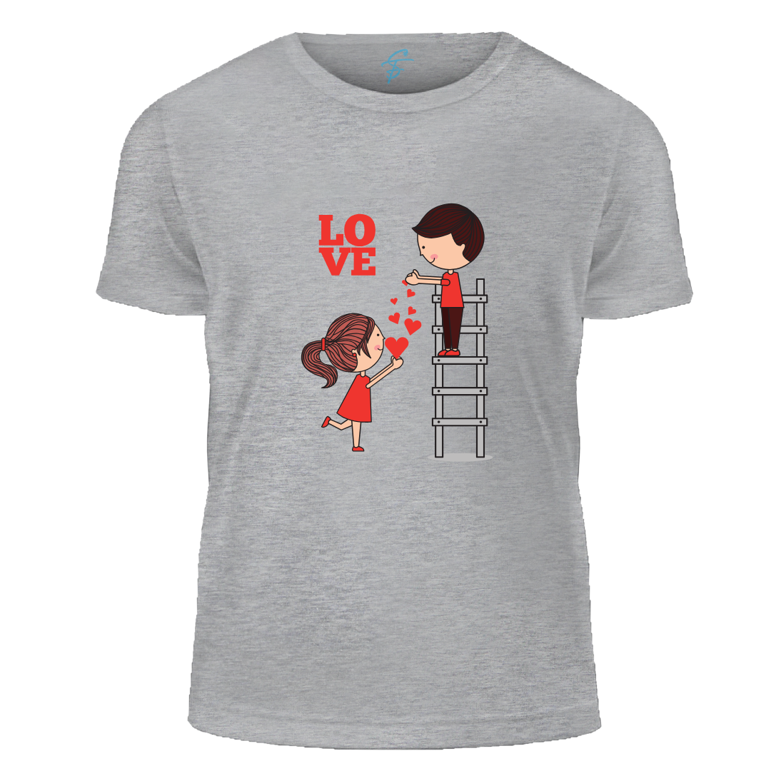 Love Ladder Design Print, Gift, Short Sleeve, Set of 2 PCS - Couple Tshirt for Couples