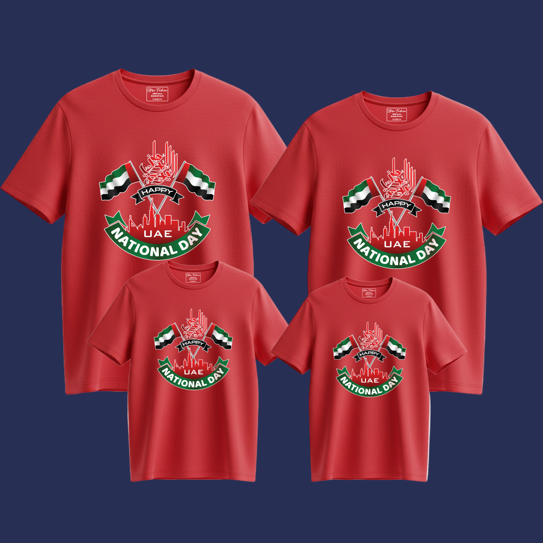 Family Matching T-Shirts – Happy UAE National Day Unisex Design