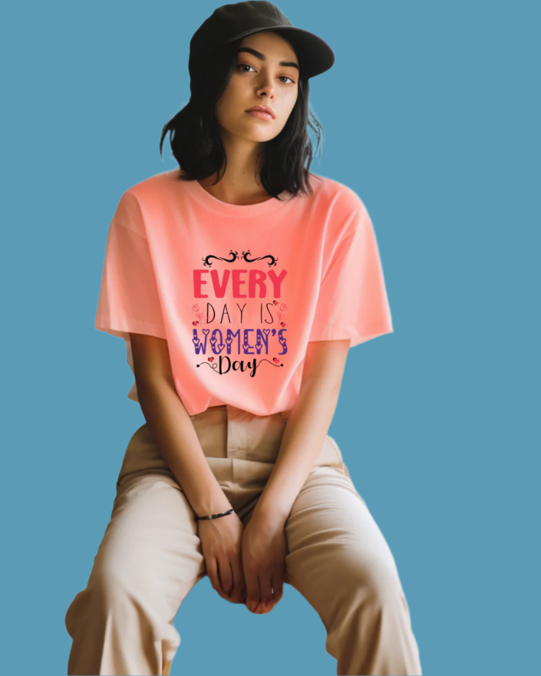 Women's Inspirational T-Shirt, Every Day is Women's Day Graphic Print