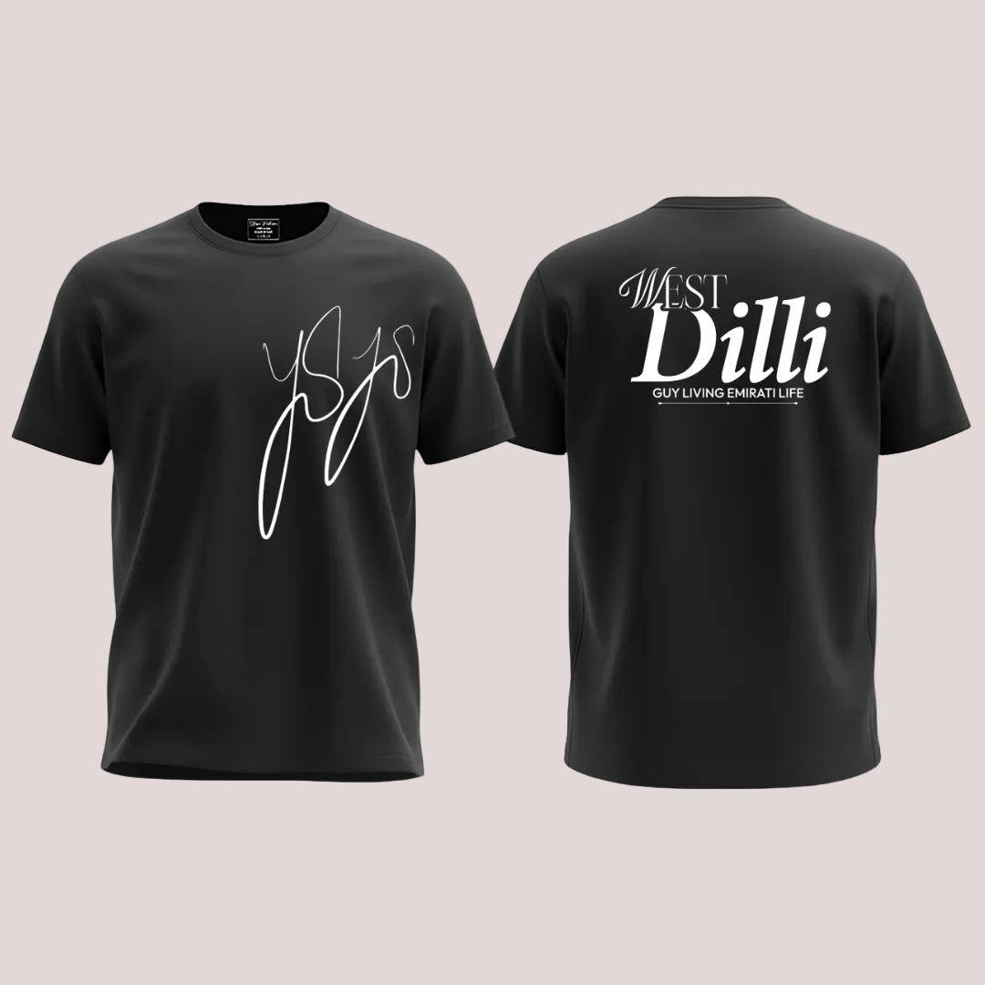 The "West Dilli" Emirati Life Premium Tee – Signature Script Front & Back Print