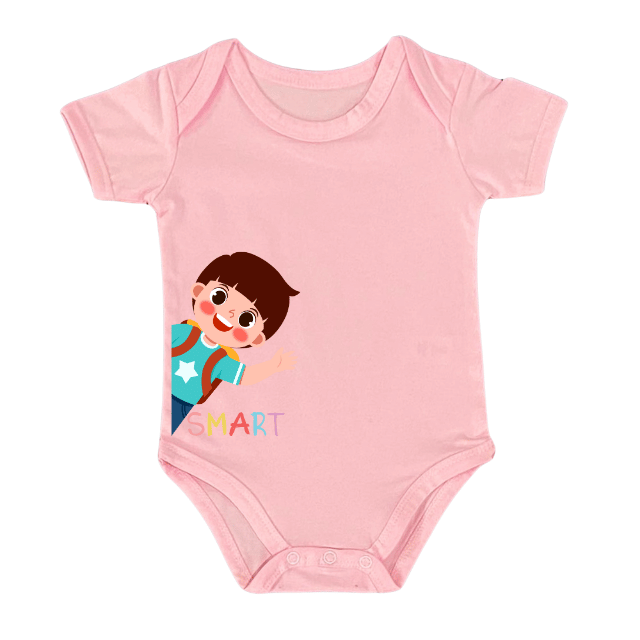 Smart Kid Rompers – Colorful Backpack Cartoon Design – Infant Tees