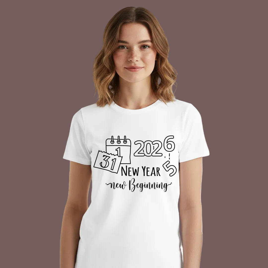 Family Matching New Year 2026 T-Shirts, New Beginning 2026 Squad T-shirts, Custom New Year's Eve Calendar T-Shirts for Mom Dad, Kids & Rompers
