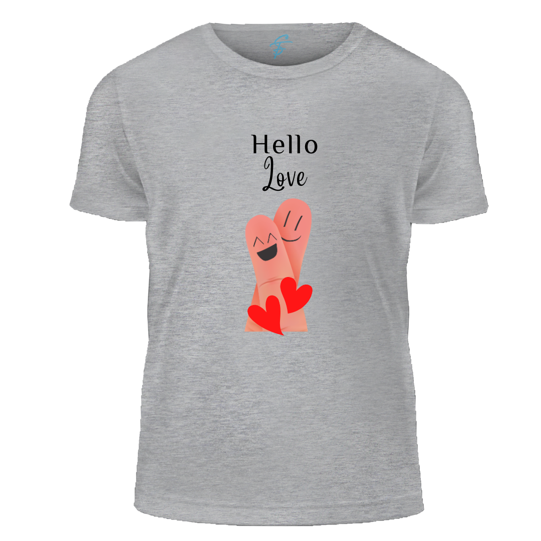 Matching Couples T-Shirts, Hello Love Design, Short Sleeve, Set of 2 PCS - Couple Tshirts for Couples