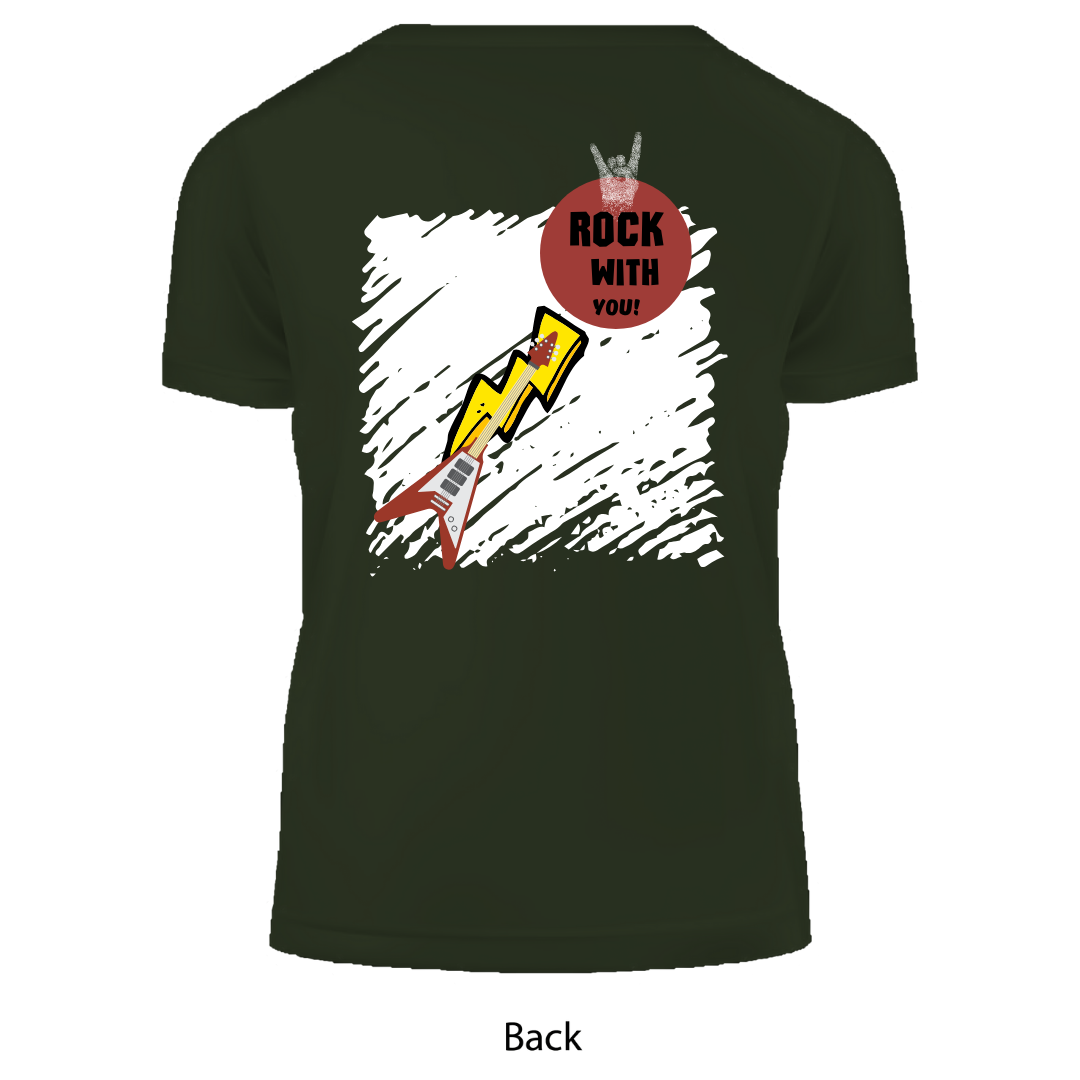 Rock With You Matching Couple T-Shirts, Guitar Design,Short Sleeve, Set of 2 PCS