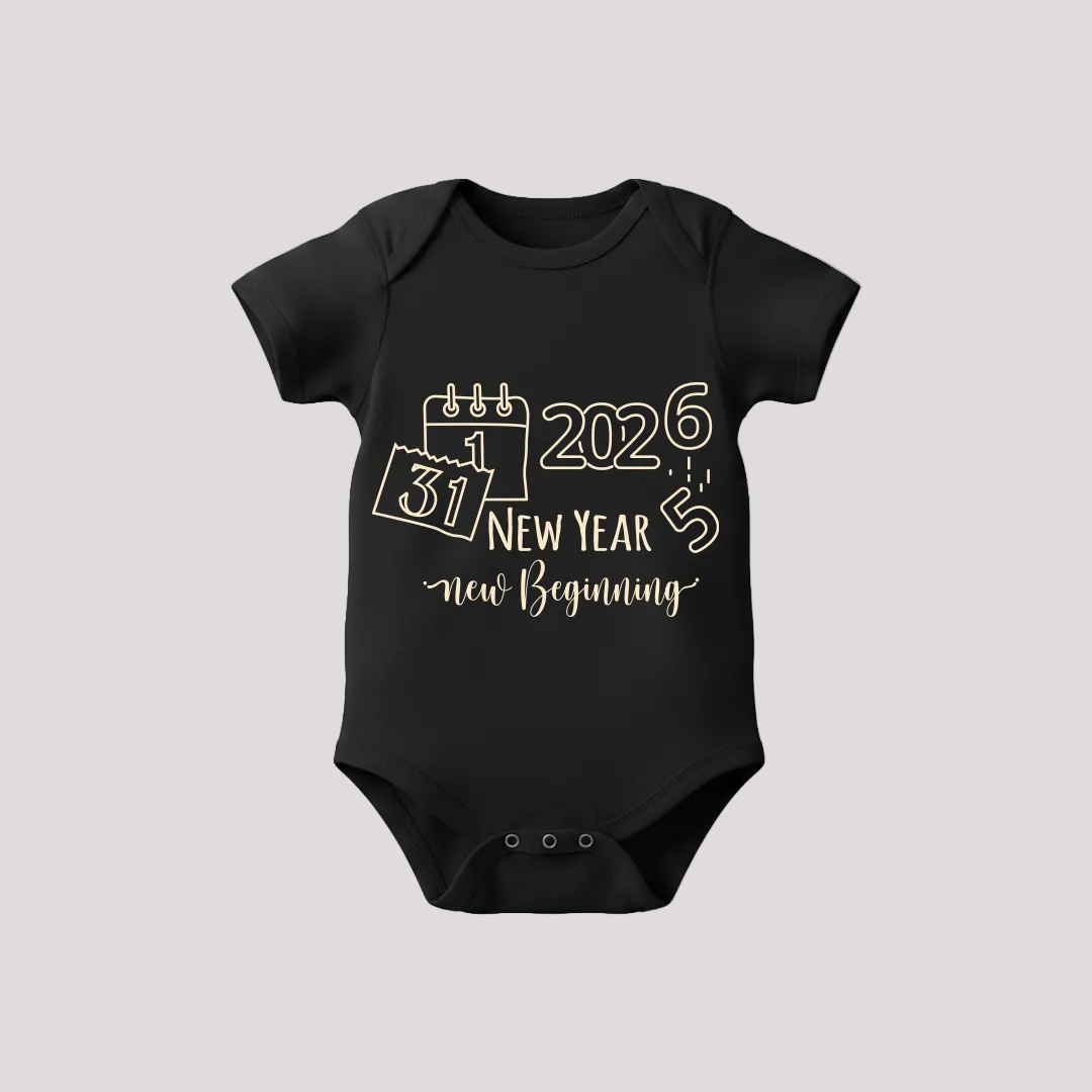 Family Matching New Year 2026 T-Shirts, New Beginning 2026 Squad T-shirts, Custom New Year's Eve Calendar T-Shirts for Mom Dad, Kids & Rompers