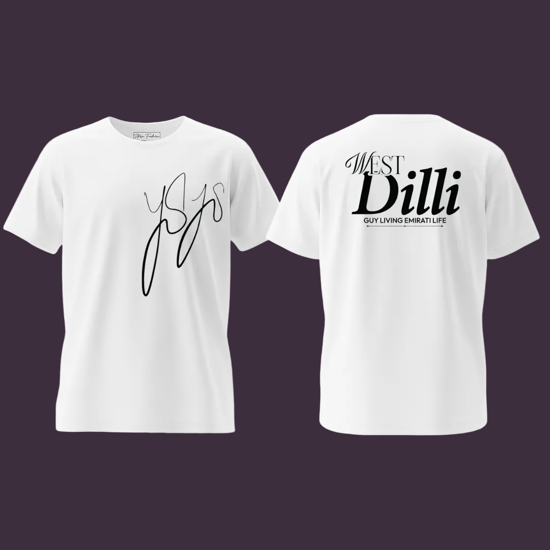 The "West Dilli" Emirati Life Premium Tee – Signature Script Front & Back Print