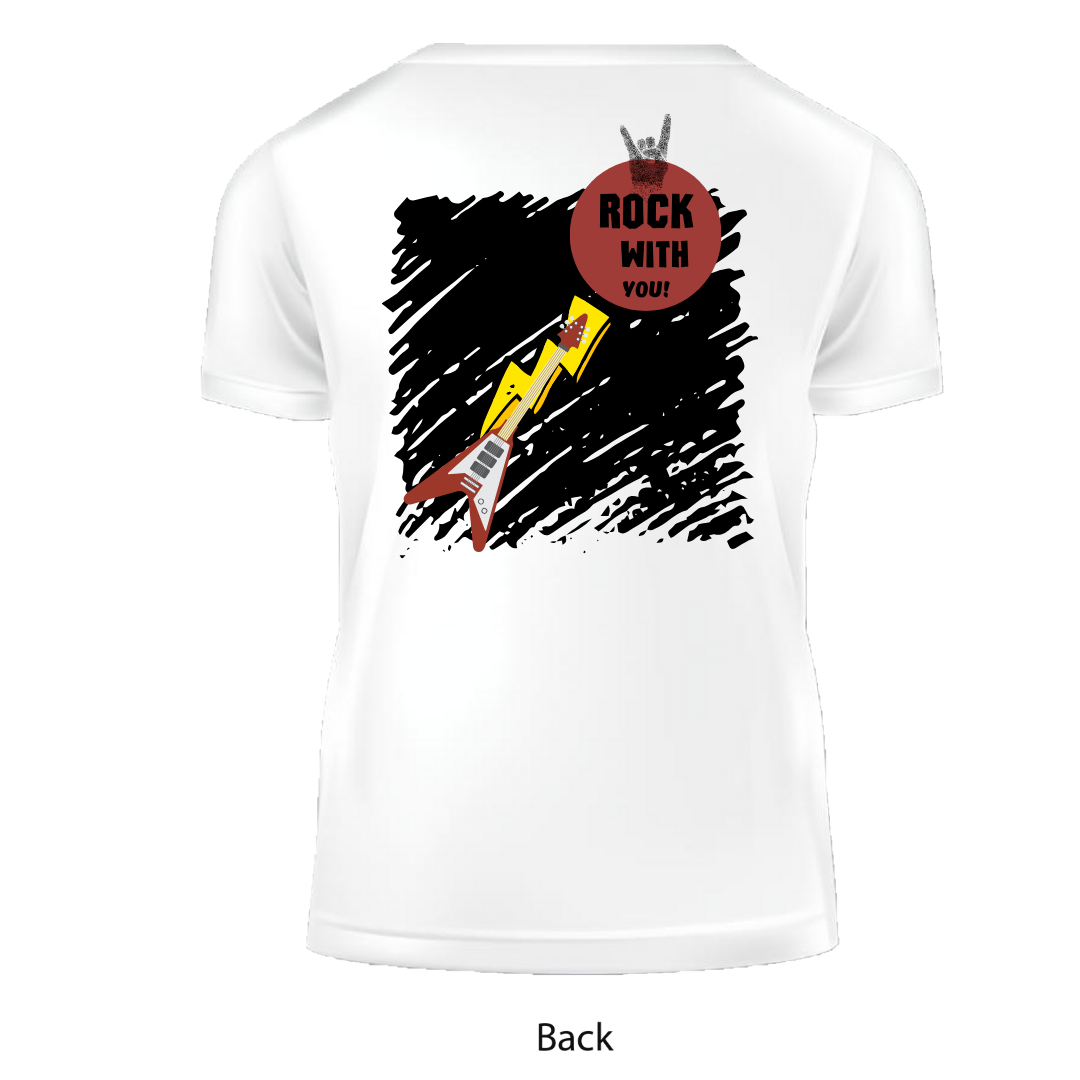 Rock With You Matching Couple T-Shirts, Guitar Design,Short Sleeve, Set of 2 PCS