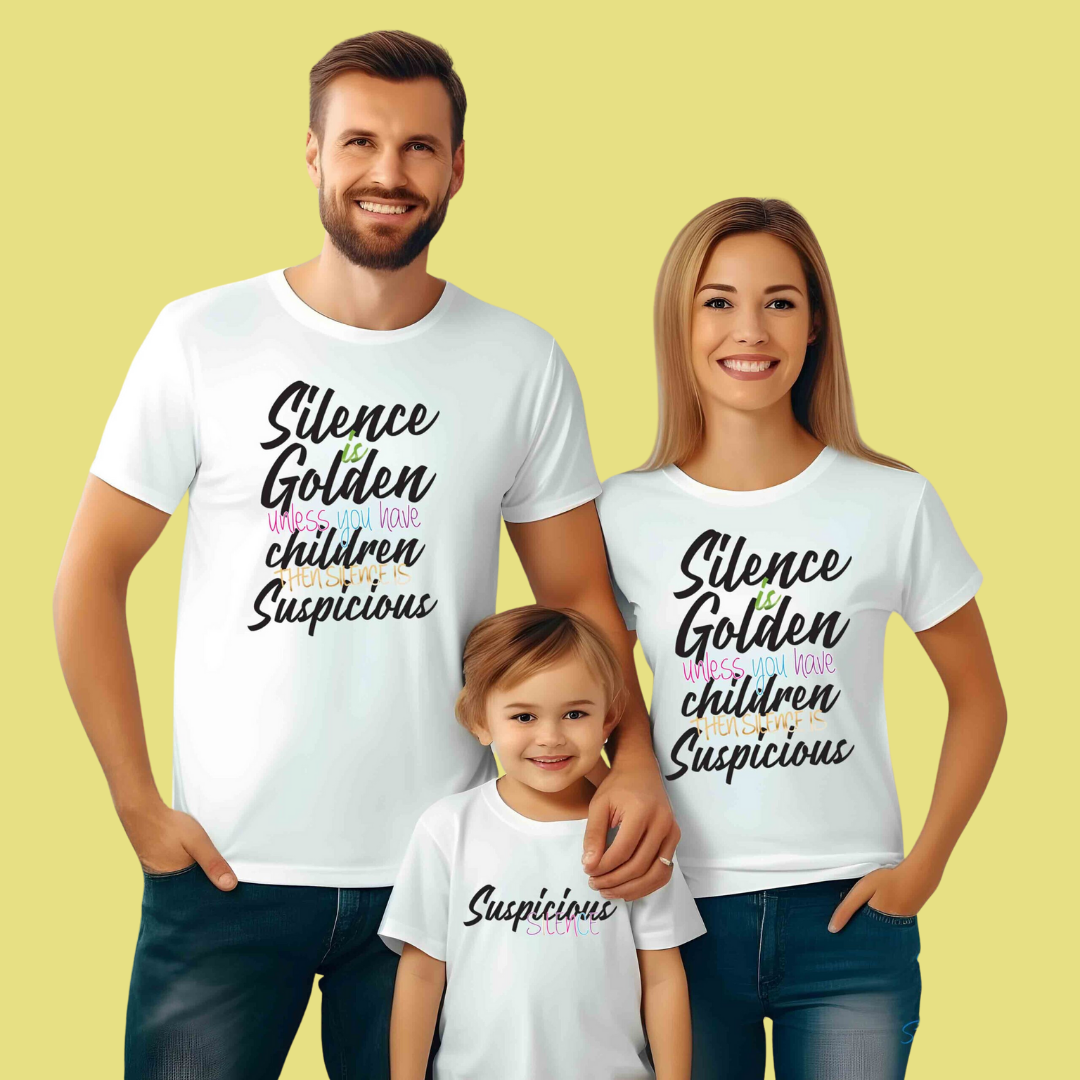 SILENCE IS GOLDEN TSHIRT - Twinning | Buy 1 at Actual Price or Get a Bundle at 40% Off!
