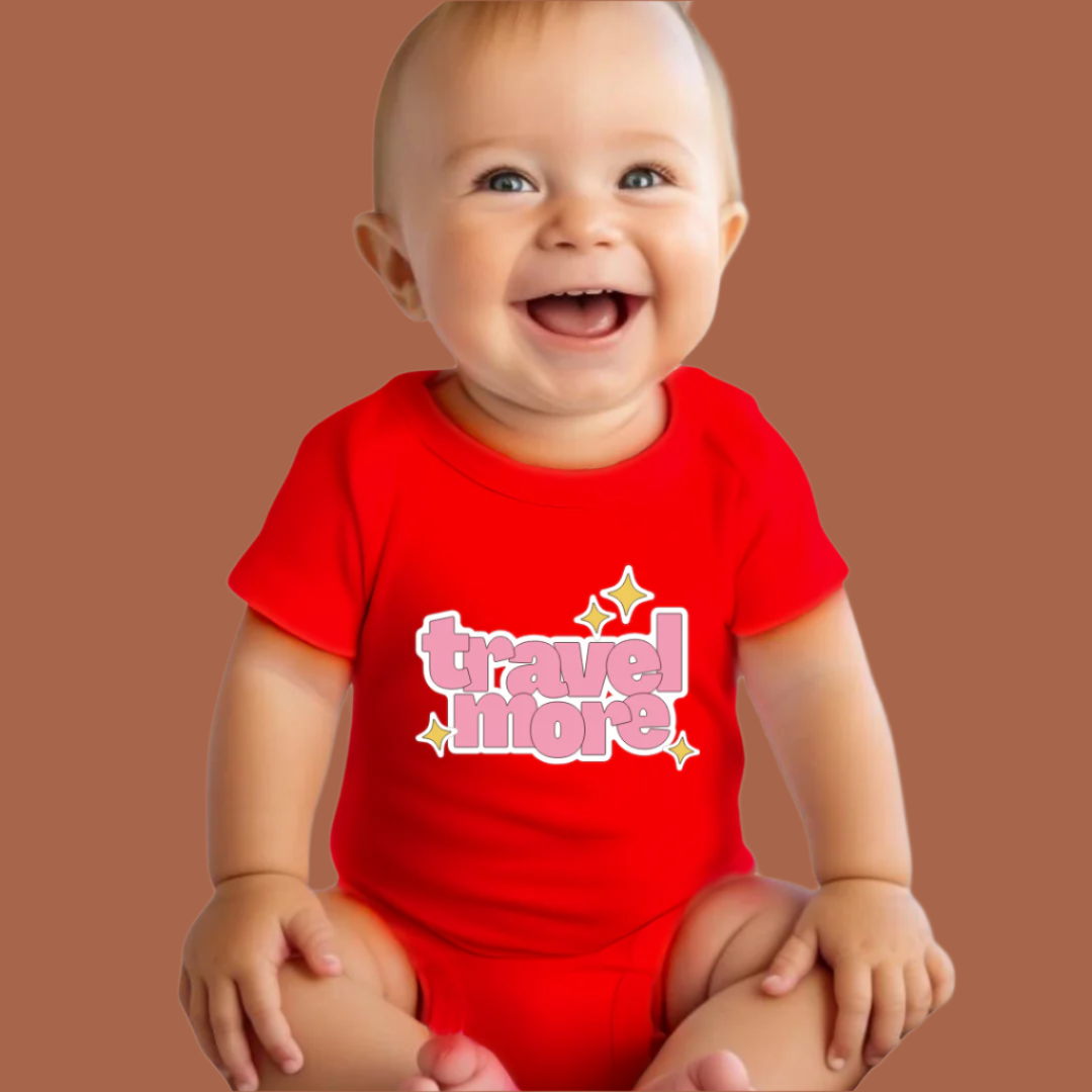 TRAVEL MORE, 100% Cotton Bodysuit,TRAVEL Outfit