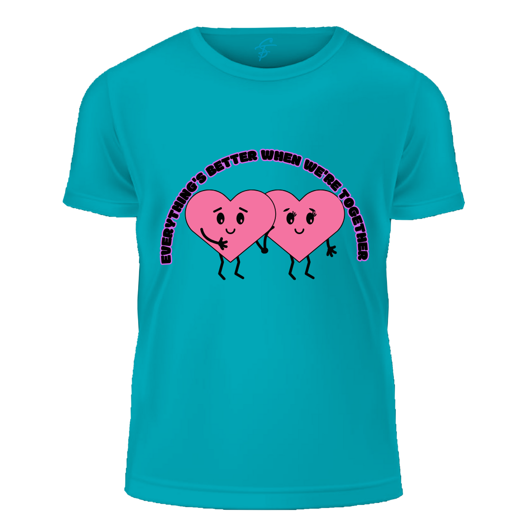 Cute Heart Design, Everything's Better Together, Set of 2 PCS - Couple Tshirt for Couples