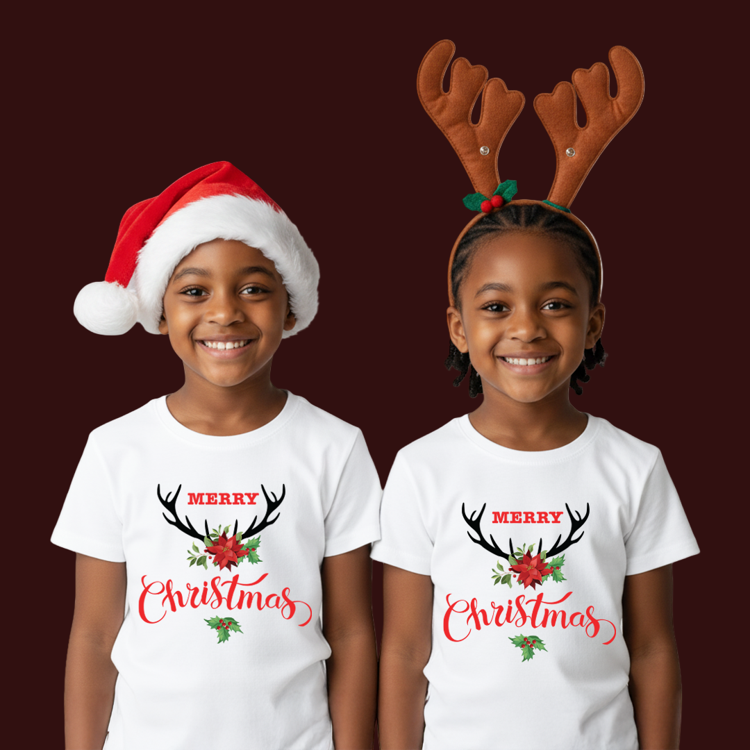 Merry Christmas Tees - Reindeer Christmas T-shirts Matching Family outfit