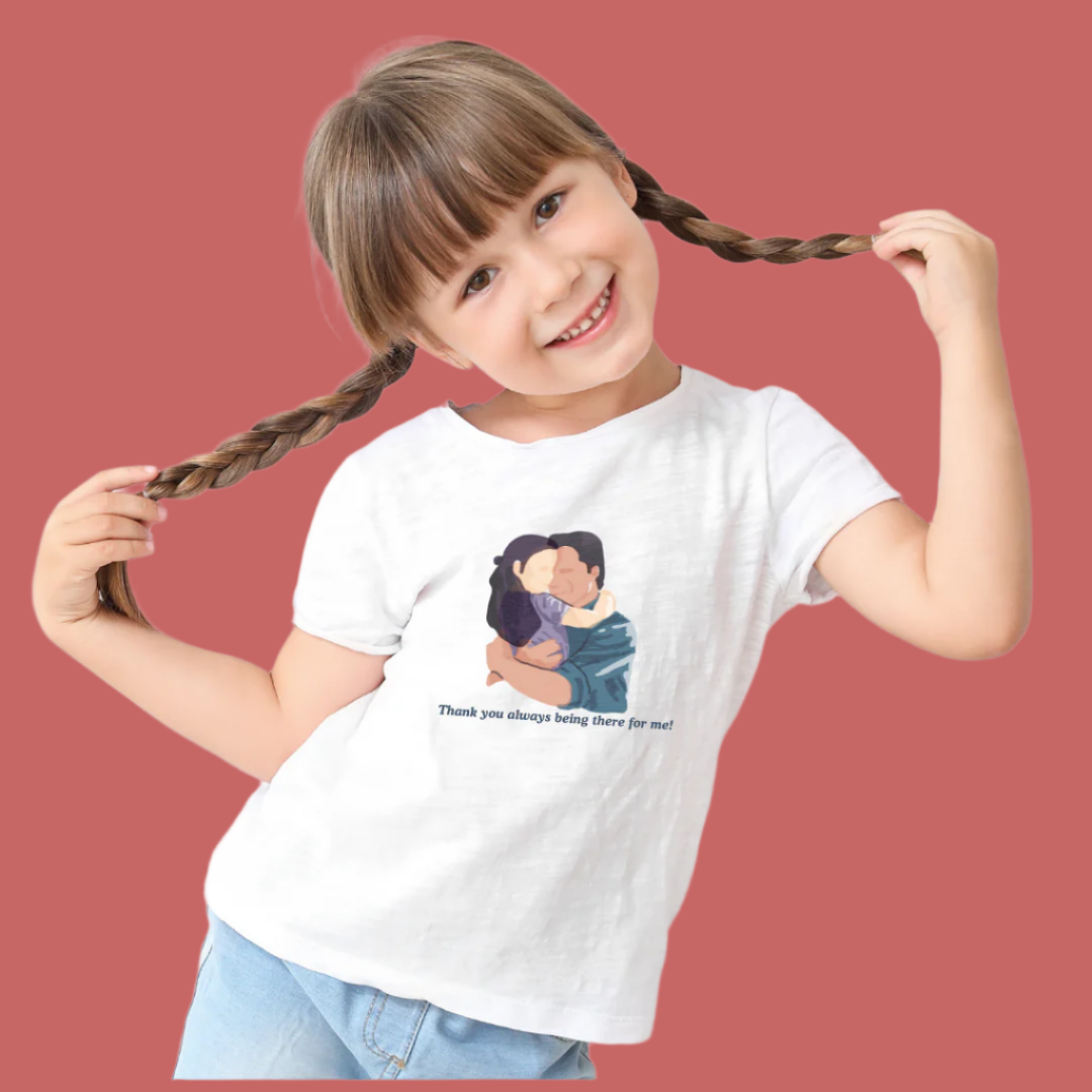 Kids Graphic T-Shirt, Thank You Message Design, Father's Day