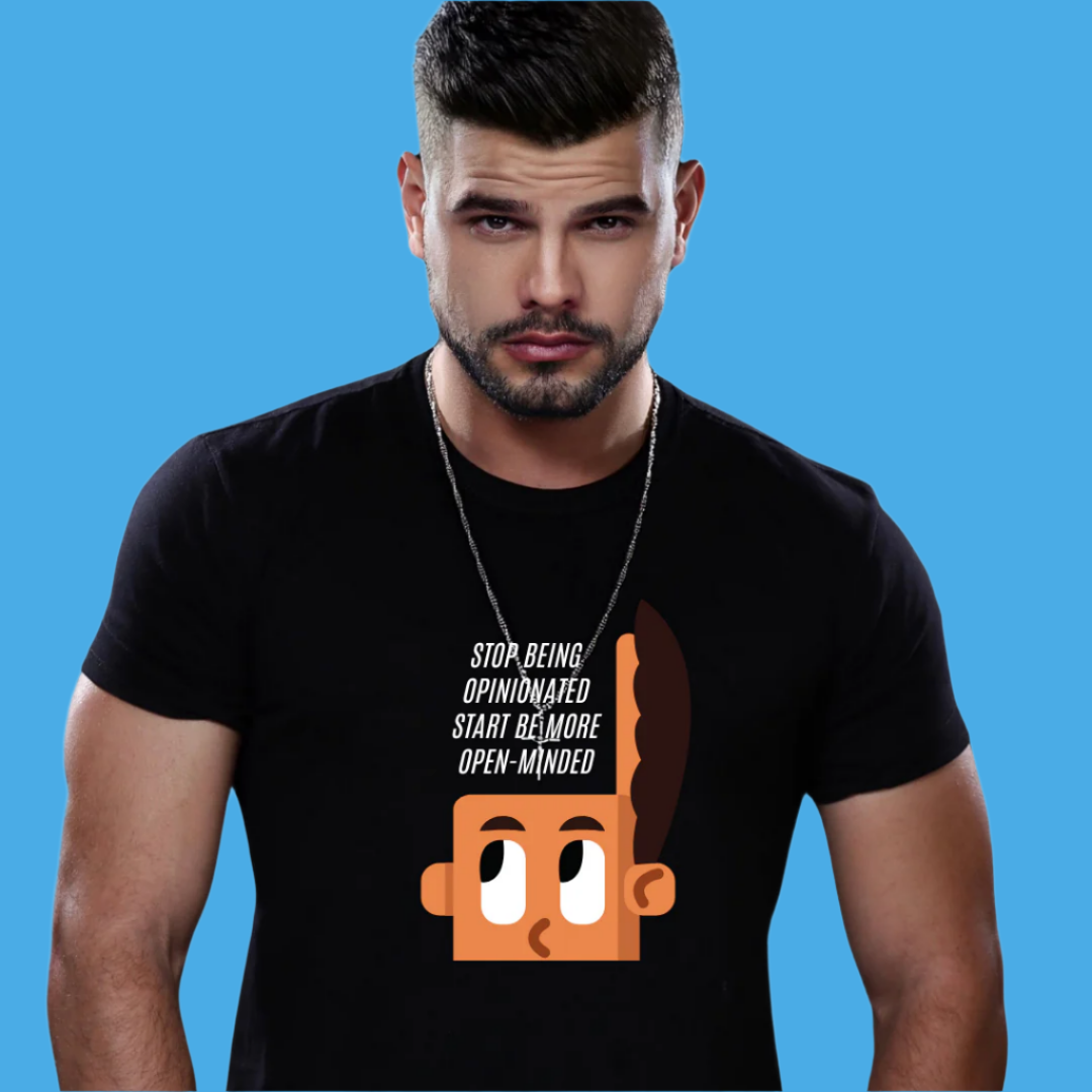 Open-Minded Quote Graphic T-Shirt, 100% Cotton, Summer Collection