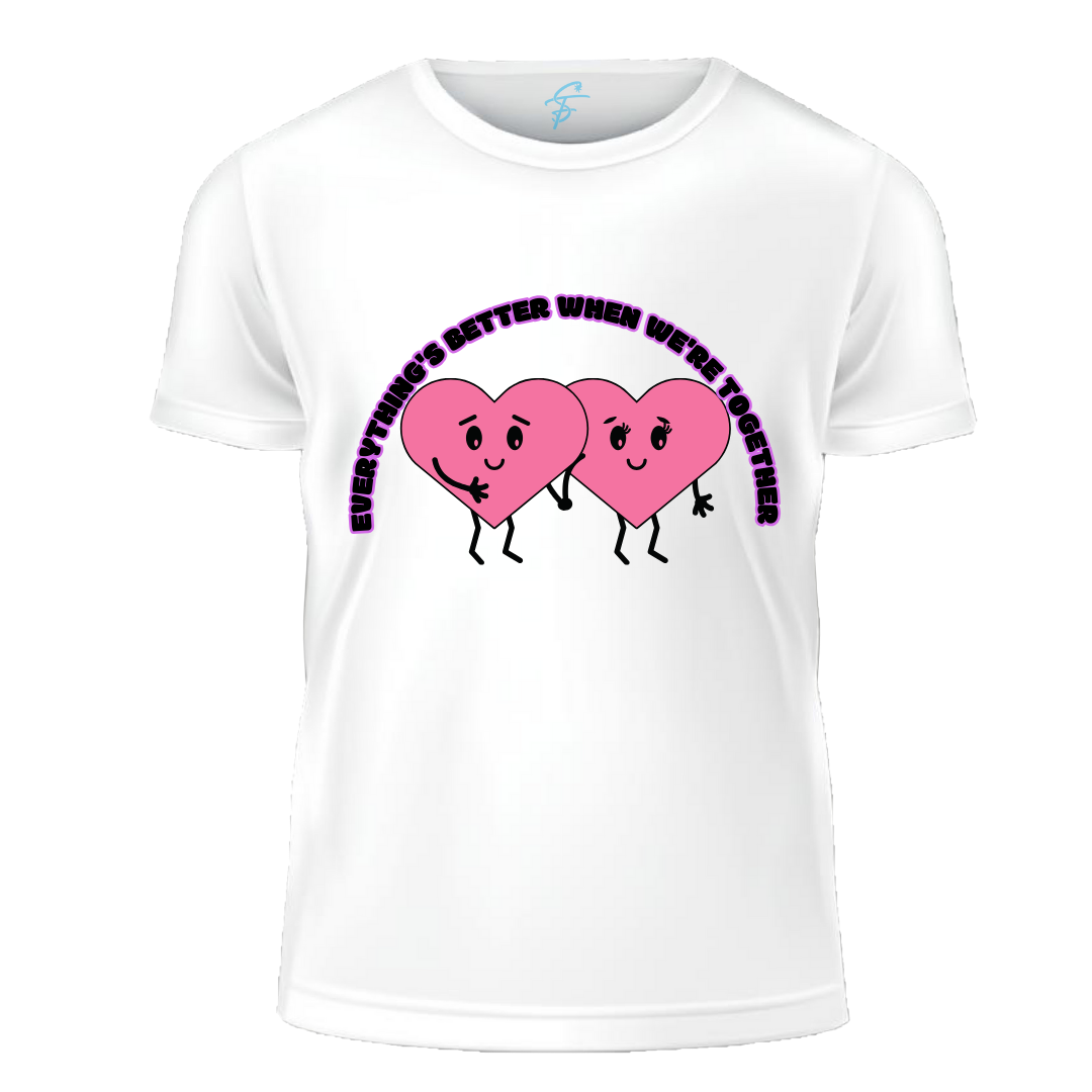 Cute Heart Design, Everything's Better Together, Set of 2 PCS - Couple Tshirt for Couples