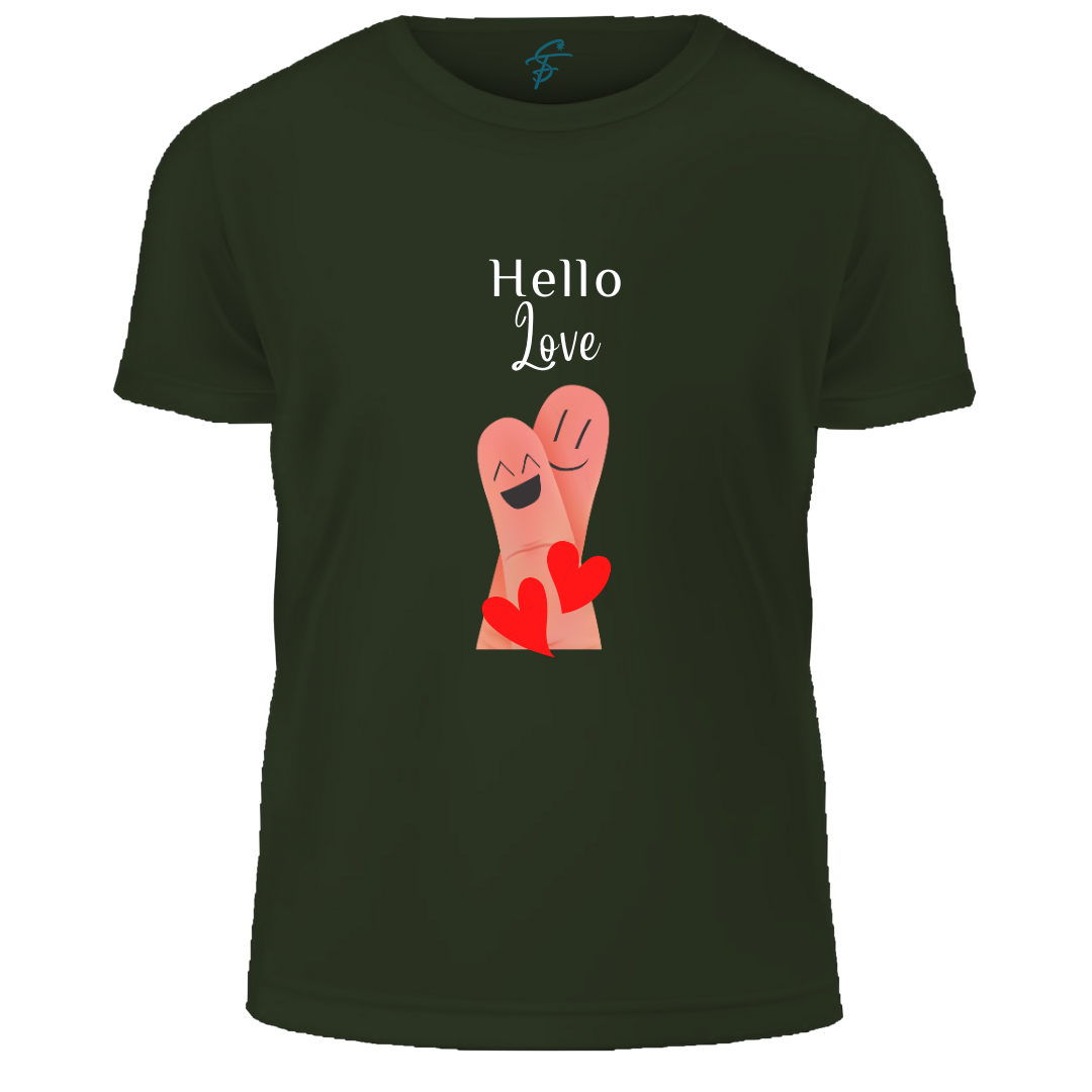 Matching Couples T-Shirts, Hello Love Design, Short Sleeve, Set of 2 PCS - Couple Tshirts for Couples