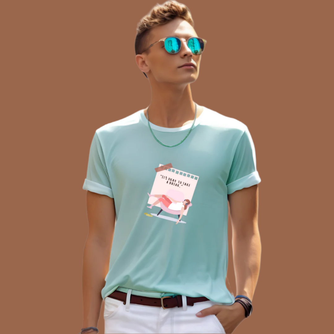 Casual Summer Spring Graphic T-Shirt, 100% Cotton, Short Sleeve